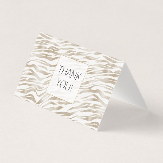 Zen Cream White Zebra Print Thank you (正面)