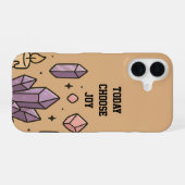 Zen Crystal Flat Lay '今日は喜びを選ぼう' iPhone 16ケース (裏面横)