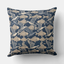 Zen Cushion - Optical Art of Birds and Fish クッション