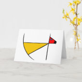 Zen Dog Greeting Card カード (黄色い花)