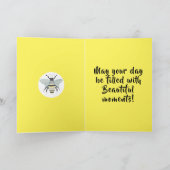 Zen doodle(昆虫)マルハナバチ誕生日カード カード (内部)