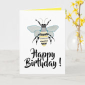 Zen doodle(昆虫)マルハナバチ誕生日カード カード (黄色い花)