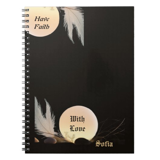 Zen Encouragement & Peace Minimalist Photo ノートブック (正面)