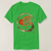 Zen Enso Circle and Golden Sakura Tree Tシャツ (デザイン正面)