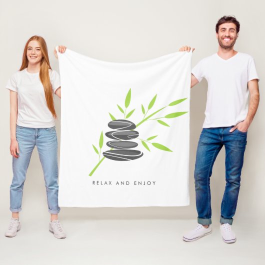Zen fleece blanket with wellness pebble stones フリースブランケット (インサイチュ)