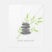 Zen fleece blanket with wellness pebble stones フリースブランケット (正面)