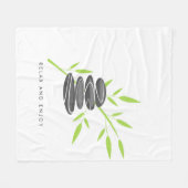 Zen fleece blanket with wellness pebble stones フリースブランケット (正面(横))