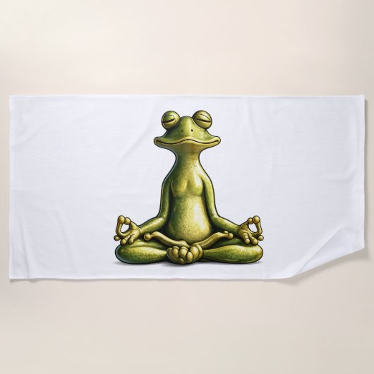 Zen Frog ビーチタオル (正面)