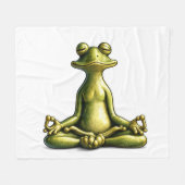 Zen Frog フリースブランケット (正面(横))