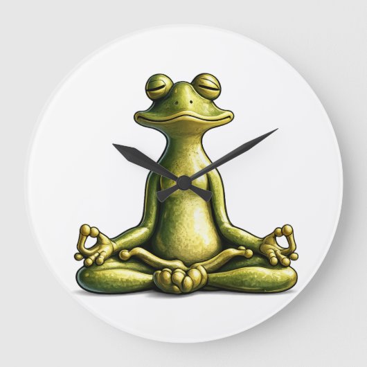 Zen Frog ラージ壁時計 (正面)