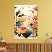 Zen Geometry: Abstract Botanical Fusion Art キャンバスプリント (インサイチュ (リビング))