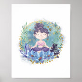 Zen Girl Yogaスパロックスクリスタルフラワーズスピリチュアル ポスター (正面)