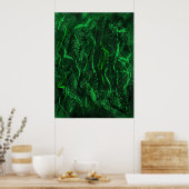 Zen Green Tunes Calming Abstract Wall Art Poster ポスター (キッチン)