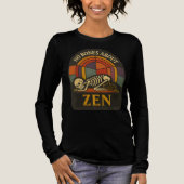 Zen Hallowenスケルトンの周りのボーンなしステンドグラス トライブレンドＴシャツ (正面)