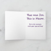 Zen Kitty Cat Meditation Yoga誕生日カード カード (内部)