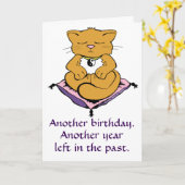 Zen Kitty Cat Meditation Yoga誕生日カード カード (黄色い花)