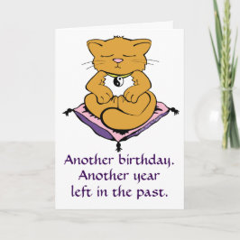 Zen Kitty Cat Meditation Yoga誕生日カード カード