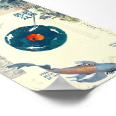 Zen Koi Fish Art with Vinyl Record – Asian Fusion ポスター (角)