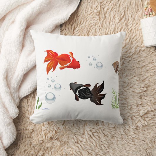Zen Koi Fish Pond Pillow | Japanese Garden Aesthet クッション (ブランケット)