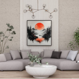 Zen Lake Sun Reflective Canvas キャンバスプリント