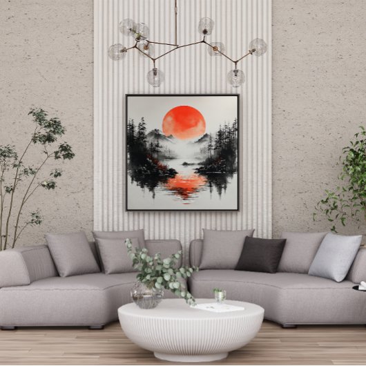 Zen Lake Sun Reflective Canvas キャンバスプリント