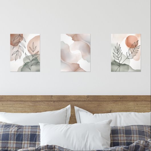 Zen Leaf Zen Minimalist Wall Art (寝室)
