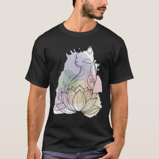 Zen Lotus Cat Tシャツ