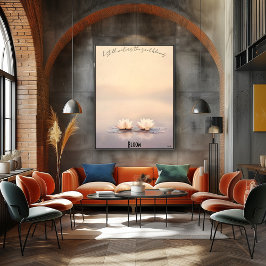 Zen Lotus Flowers at Dusk Poster ポスター