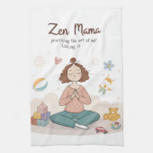 Zen Mama 落ち着いた子育てアート キッチンタオル (縦)