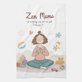 Zen Mama 落ち着いた子育てアート キッチンタオル