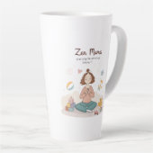 Zen Mama Calm Motherhood Art カフェラテマグ (右アングル)