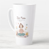 Zen Mama Calm Motherhood Art カフェラテマグ (左アングル)