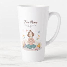 Zen Mama Calm Motherhood Art カフェラテマグ