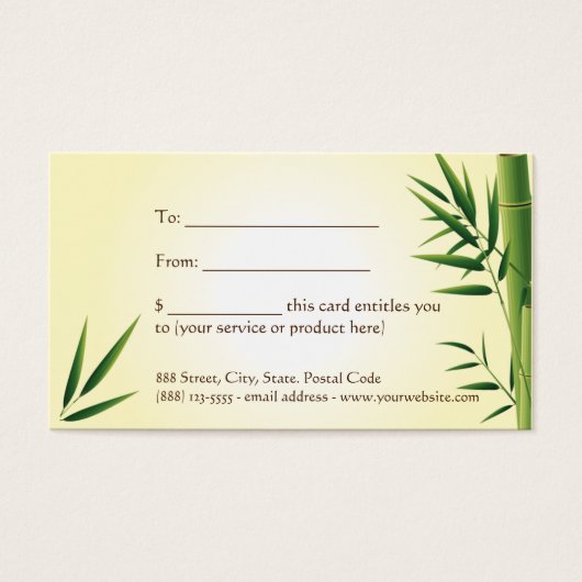 Zen Massage Hlギフトカード (正面)