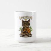 Zen Master Cat Funny Chill Gray Tabby Cat Gift  モーフィングマグカップ (中央)