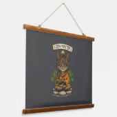 Zen Master Cat Funny Chill Gray Tabby Cat Gift  吊り下げ型タペストリー (傾斜あり)