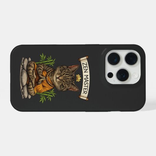 Zen Master Cat Funny Chill Gray Tabby Cat Gift  iPhoneケース (裏面横)