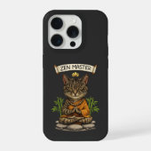 Zen Master Cat Funny Chill Gray Tabby Cat Gift  iPhoneケース (裏面)