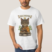 Zen Master Cat Funny Chill Gray Tabby Cat Gift  Tシャツ (正面)
