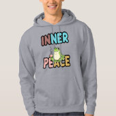 Zen Meditating Frog Inner Peace Hoodie  パーカ (正面)