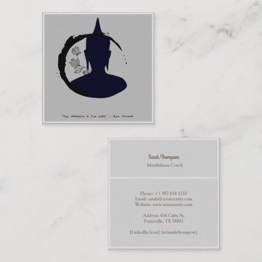 Zen Mindfulness Coach名刺 スクエア名刺 (正面/裏面)