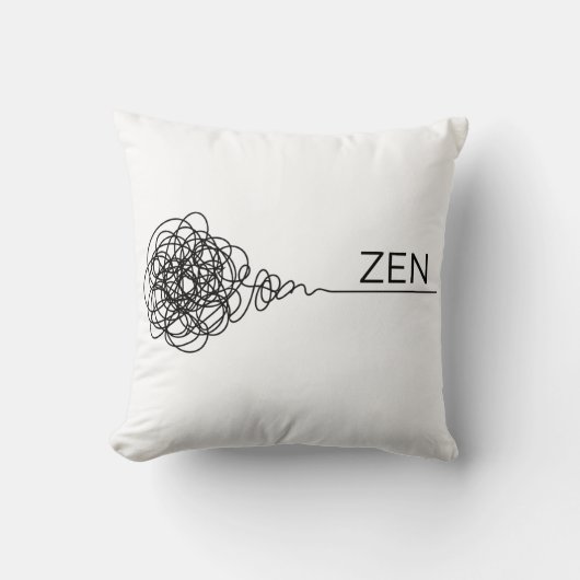 Zen Minimalist Mental Health Scribble クッション (正面)