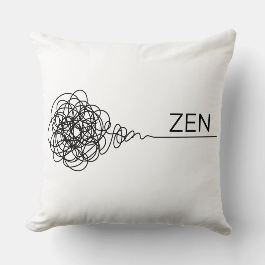 Zen Minimalist Mental Health Scribble クッション (正面)