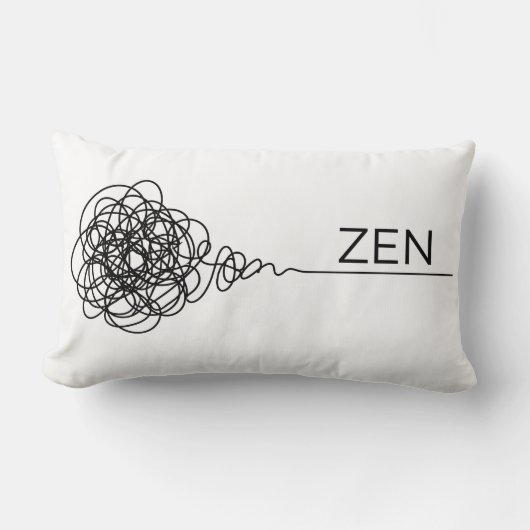 Zen Minimalist Mental Health Scribble ランバークッション (正面)