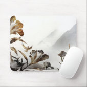 Zen Misty Mountain Birds Minimalist Nature マウスパッド (マウス)
