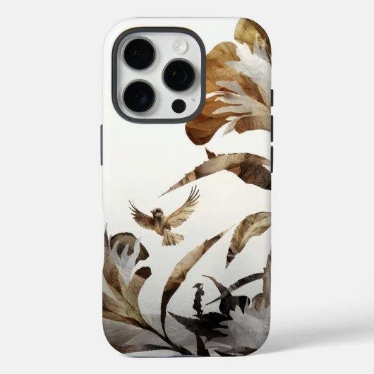 Zen Misty Mountain Birds Minimalist Nature Case-Mate iPhoneケース (裏面)