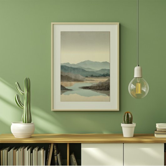 Zen Misty Mountain Landscape キャンバスプリント