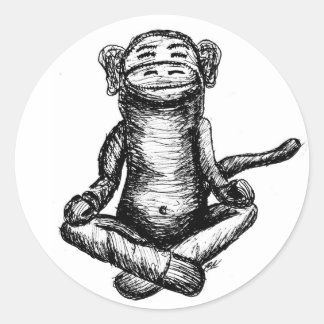 zen monkey2丸スタンプ ラウンドシール