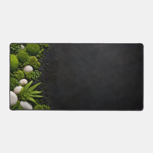 Zen Mossy Forest Floor and Stone Desk Mat デスクマット (正面)