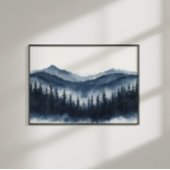 Zen Mountain Forest Minimalist Wall Art ポスター